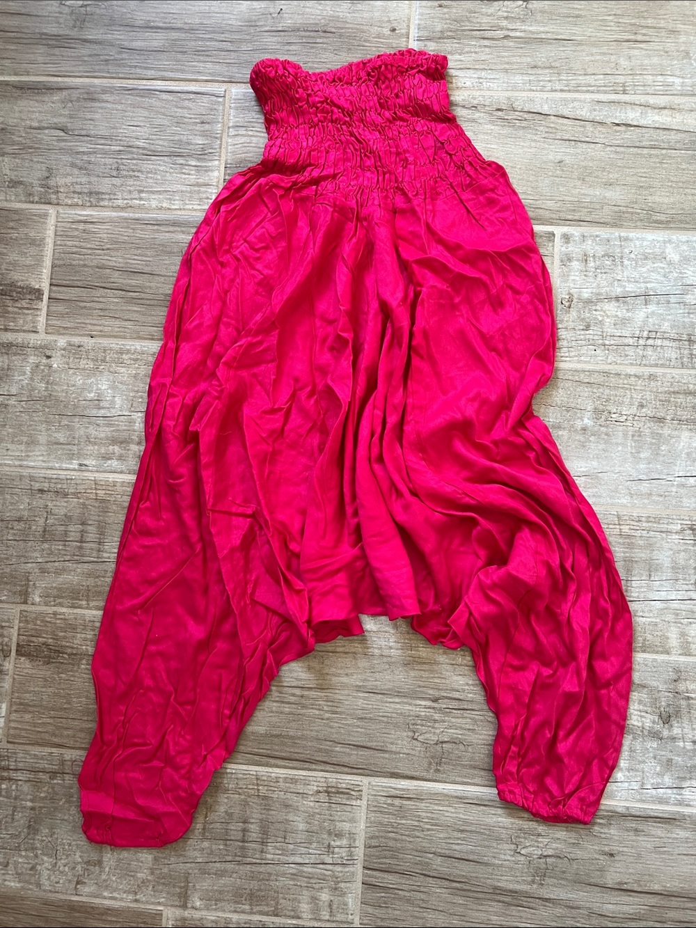 Women’s Hot Pink Smocked Harem Jumpsuit or pants!